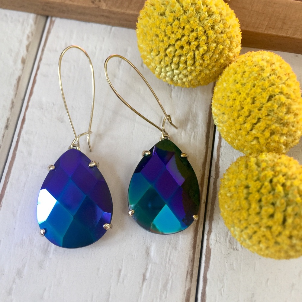 Kendra Scott Allison Black Iridescent Earrings
